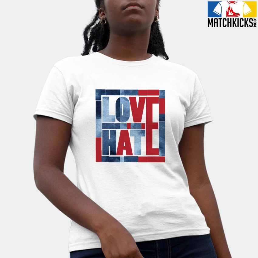 T-Shirt - Nike Dunk High Washed Denim Pack - Sneaker-Matching T-Shirt (Love Over Hate) 4 T-Shirt - Nike Dunk High Washed Denim Pack - Sneaker-Matching T-Shirt (Love Over Hate) - Image 2