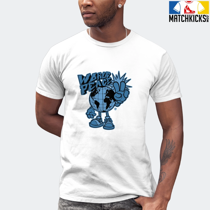 T-Shirt - Nike Dunk Low University Blue - Sneaker-Matching T-Shirt (World Peace) 7 T-Shirt - Nike Dunk Low University Blue - Sneaker-Matching T-Shirt (World Peace) - Image 5