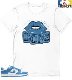 T-Shirt - Nike Dunk Low University Blue - Sneaker-Matching T-Shirt (Dope Lips)