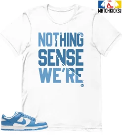 T-Shirt - Nike Dunk Low University Blue - Sneaker-Matching T-Shirt (Makes Sense Heart Left)