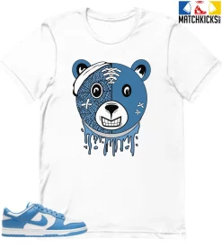 T-Shirt - Nike Dunk Low University Blue - Sneaker-Matching T-Shirt (Bear Face)