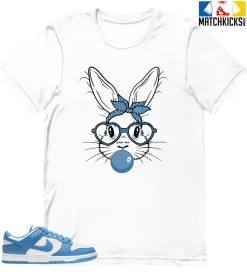 T-Shirt - Nike Dunk Low University Blue - Sneaker-Matching T-Shirt (Bunny Blowin Bubble)