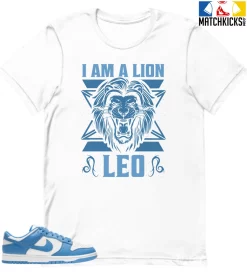 T-Shirt - Nike Dunk Low University Blue - Sneaker-Matching T-Shirt (Leo I Am A Lion)