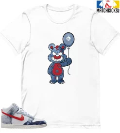 T-Shirt - Nike Dunk High Washed Denim Pack - Sneaker-Matching T-Shirt (Grinning Bear)