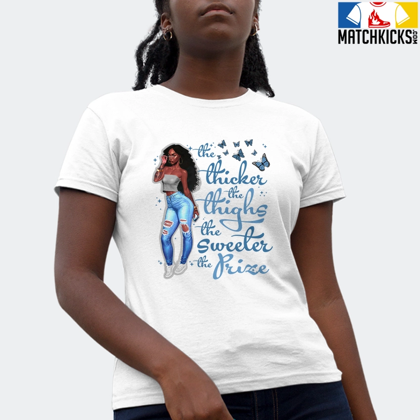 T-Shirt - Nike Dunk Low University Blue - Sneaker-Matching T-Shirt (Thicker Thighs Sweeter Prize) 4 T-Shirt - Nike Dunk Low University Blue - Sneaker-Matching T-Shirt (Thicker Thighs Sweeter Prize) - Image 2