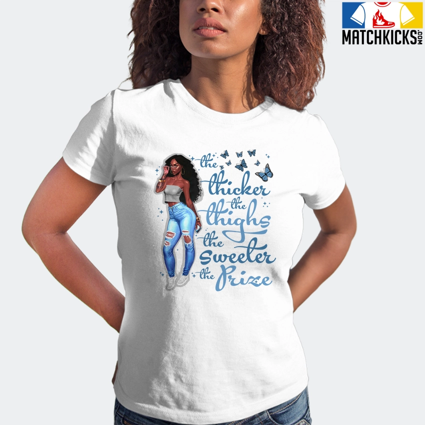 T-Shirt - Nike Dunk Low University Blue - Sneaker-Matching T-Shirt (Thicker Thighs Sweeter Prize) 6 T-Shirt - Nike Dunk Low University Blue - Sneaker-Matching T-Shirt (Thicker Thighs Sweeter Prize) - Image 4