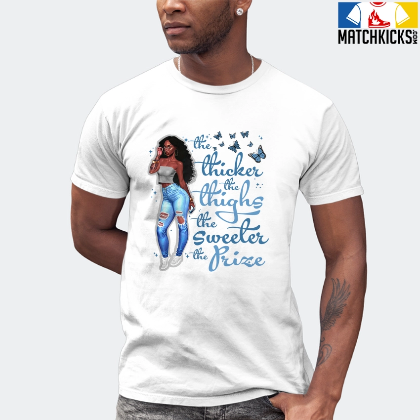 T-Shirt - Nike Dunk Low University Blue - Sneaker-Matching T-Shirt (Thicker Thighs Sweeter Prize) 7 T-Shirt - Nike Dunk Low University Blue - Sneaker-Matching T-Shirt (Thicker Thighs Sweeter Prize) - Image 5