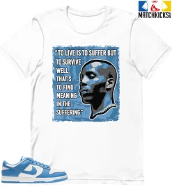 T-Shirt - Nike Dunk Low University Blue - Sneaker-Matching T-Shirt (DMX Suffer Quote)