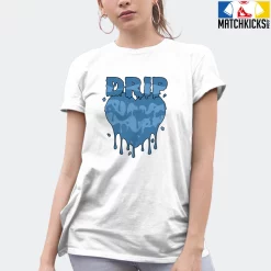 T-Shirt - Nike Dunk Low University Blue - Sneaker-Matching T-Shirt (Drippin Heart) -Nike Dunk shop online mockupGenerator 10405