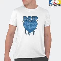 T-Shirt - Nike Dunk Low University Blue - Sneaker-Matching T-Shirt (Drippin Heart) -Nike Dunk shop online mockupGenerator 10406