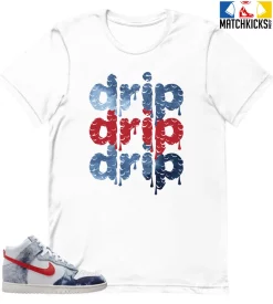 T-Shirt - Nike Dunk High Washed Denim Pack - Sneaker-Matching T-Shirt (DRIP DRIP DRIP)