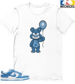 T-Shirt - Nike Dunk Low University Blue - Sneaker-Matching T-Shirt (Grinning Bear)