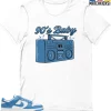 T-Shirt - Nike Dunk Low University Blue - Sneaker-Matching T-Shirt (90's Baby Radio)