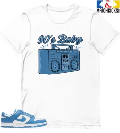 T-Shirt - Nike Dunk Low University Blue - Sneaker-Matching T-Shirt (90's Baby Radio)