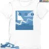 T-Shirt - Nike Dunk Low University Blue - Sneaker-Matching T-Shirt (Old Skool Still Kool)