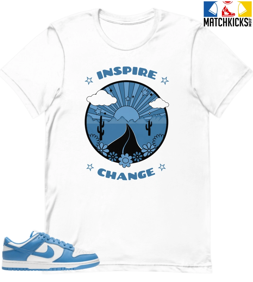 T-Shirt - Nike Dunk Low University Blue - Sneaker-Matching T-Shirt (Inspire Change) 3 T-Shirt - Nike Dunk Low University Blue - Sneaker-Matching T-Shirt (Inspire Change)