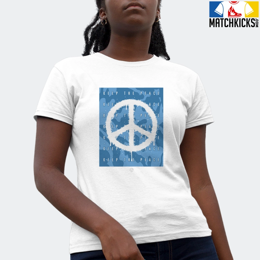 T-Shirt - Nike Dunk Low University Blue - Sneaker-Matching T-Shirt (Keep The Peace) 4 T-Shirt - Nike Dunk Low University Blue - Sneaker-Matching T-Shirt (Keep The Peace) - Image 2