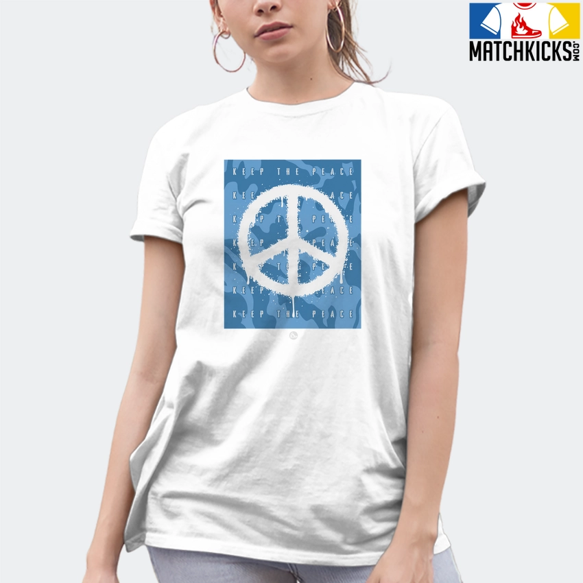 T-Shirt - Nike Dunk Low University Blue - Sneaker-Matching T-Shirt (Keep The Peace) 10 T-Shirt - Nike Dunk Low University Blue - Sneaker-Matching T-Shirt (Keep The Peace) - Image 8