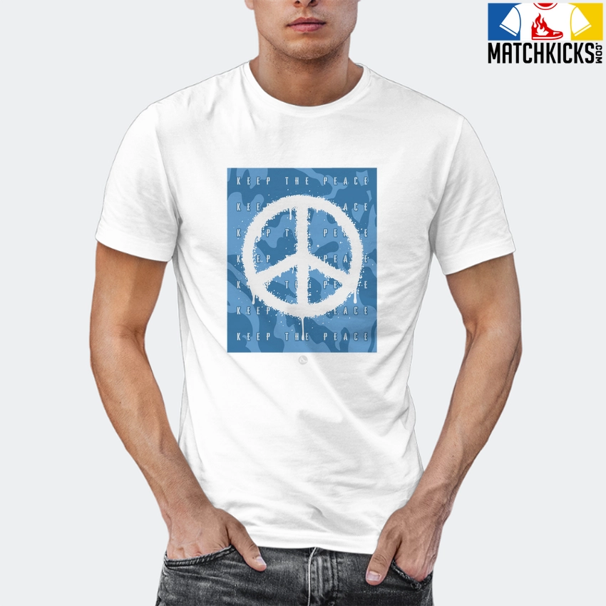 T-Shirt - Nike Dunk Low University Blue - Sneaker-Matching T-Shirt (Keep The Peace) 12 T-Shirt - Nike Dunk Low University Blue - Sneaker-Matching T-Shirt (Keep The Peace) - Image 10