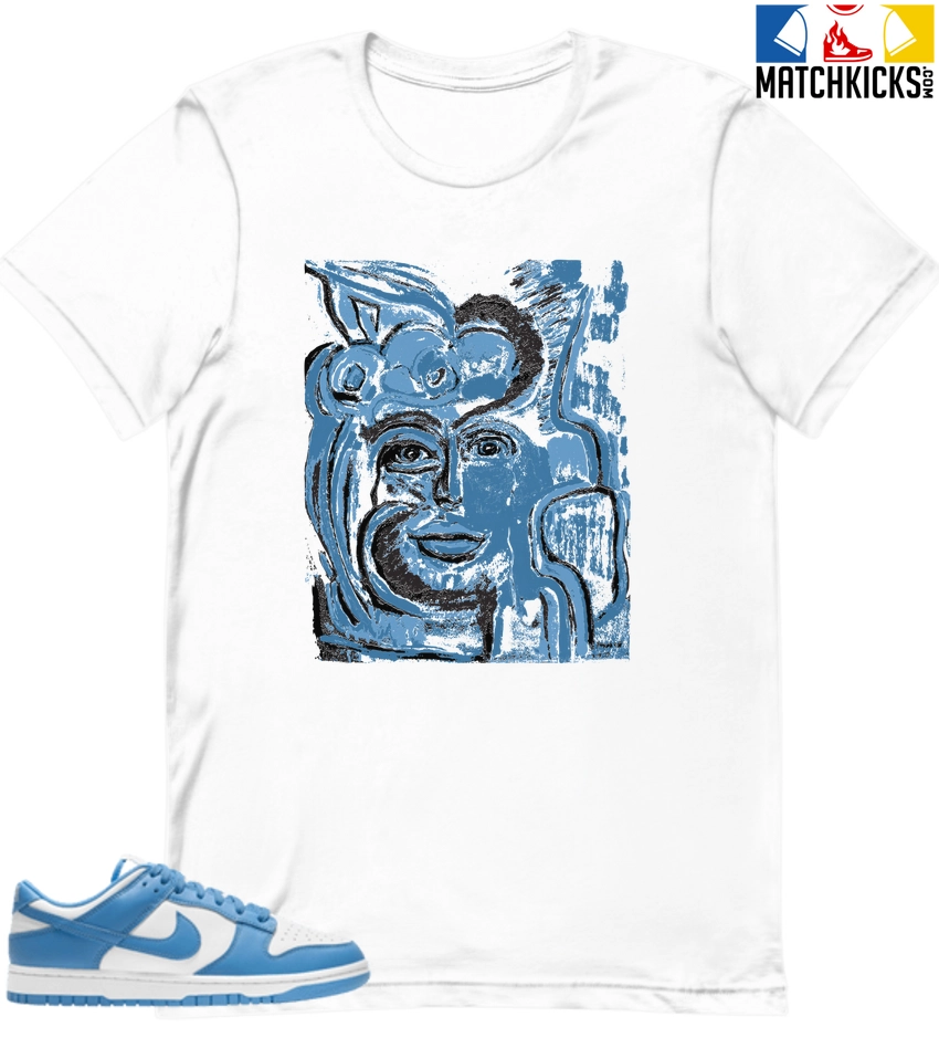 T-Shirt - Nike Dunk Low University Blue - Sneaker-Matching T-Shirt (Abstract Woman) 3 T-Shirt - Nike Dunk Low University Blue - Sneaker-Matching T-Shirt (Abstract Woman)