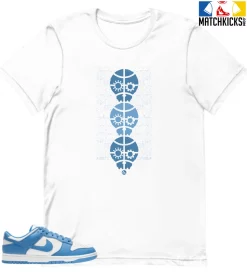 T-Shirt - Nike Dunk Low University Blue - Sneaker-Matching T-Shirt (Three Bad Skulls)