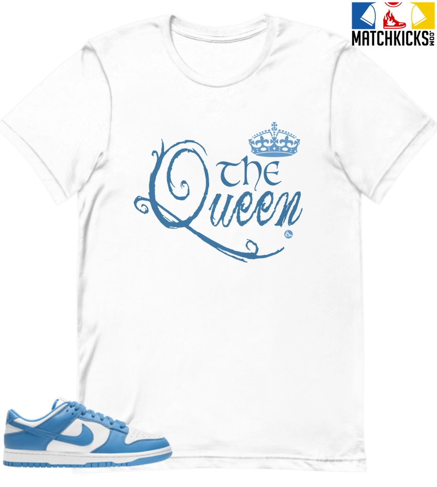 T-Shirt - Nike Dunk Low University Blue - Sneaker-Matching T-Shirt (The Queen) 3 T-Shirt - Nike Dunk Low University Blue - Sneaker-Matching T-Shirt (The Queen)