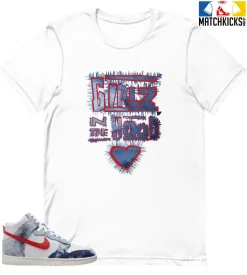 T-Shirt - Nike Dunk High Washed Denim Pack - Sneaker-Matching T-Shirt (Girlz In The Hood)