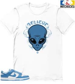 T-Shirt - Nike Dunk Low University Blue - Sneaker-Matching T-Shirt (Believe)