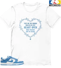 T-Shirt - Nike Dunk Low University Blue - Sneaker-Matching T-Shirt (Heart Open)