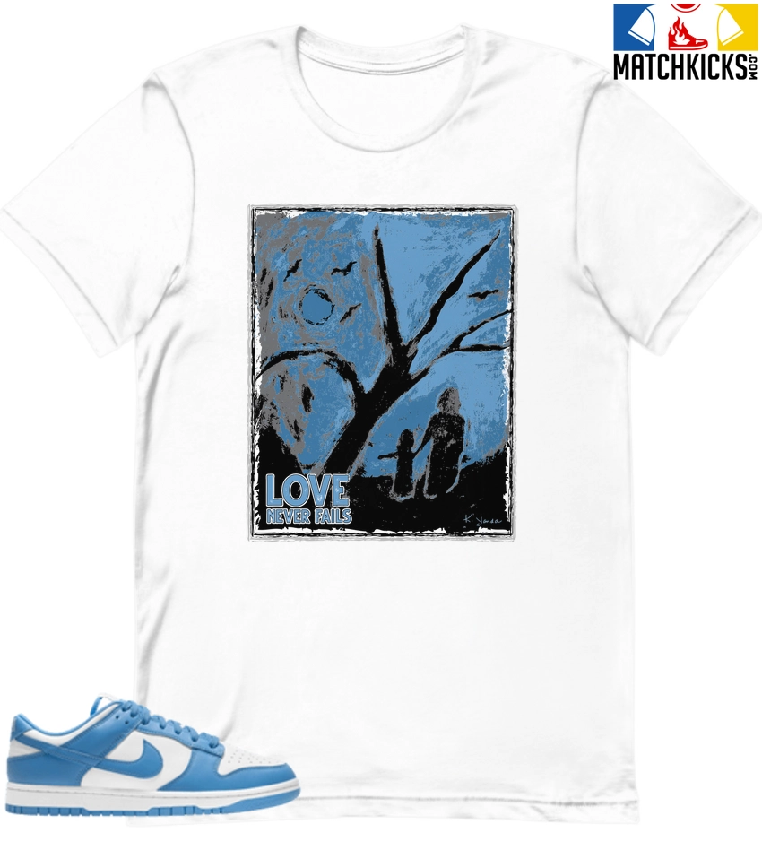 T-Shirt - Nike Dunk Low University Blue - Sneaker-Matching T-Shirt (HAND In HAND LOVE NEVER FAILS) 3 T-Shirt - Nike Dunk Low University Blue - Sneaker-Matching T-Shirt (HAND In HAND LOVE NEVER FAILS)
