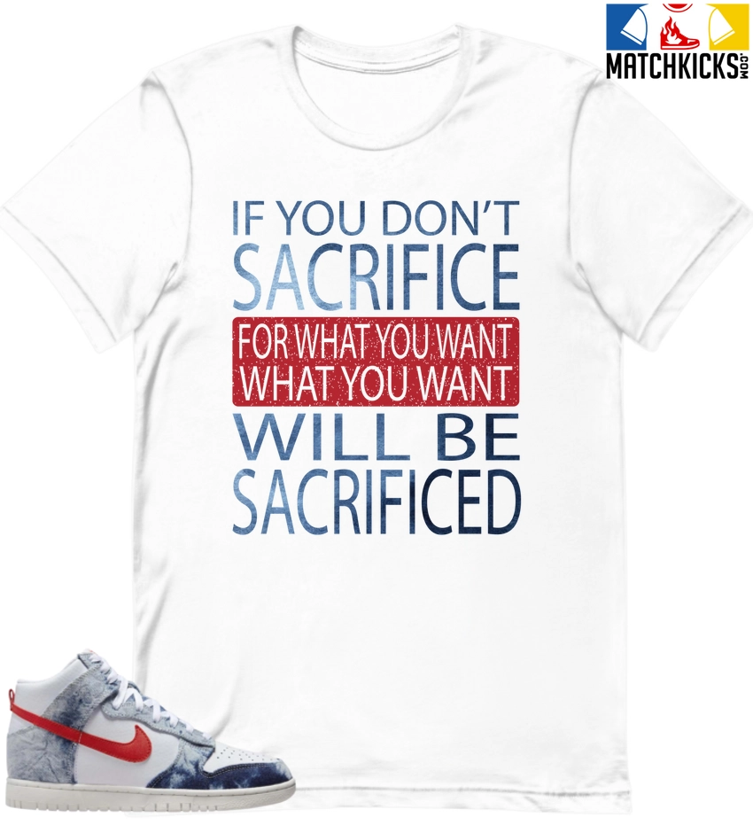 T-Shirt - Nike Dunk High Washed Denim Pack - Sneaker-Matching T-Shirt (Sacrifice) 3 T-Shirt - Nike Dunk High Washed Denim Pack - Sneaker-Matching T-Shirt (Sacrifice)