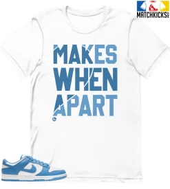 T-Shirt - Nike Dunk Low University Blue - Sneaker-Matching T-Shirt (Makes Sense Heart Right)