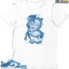 T-Shirt - Nike Dunk Low University Blue - Sneaker-Matching T-Shirt (Marilyn Abstract)
