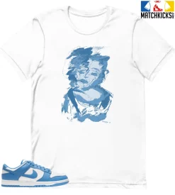 T-Shirt - Nike Dunk Low University Blue - Sneaker-Matching T-Shirt (Marilyn Abstract)
