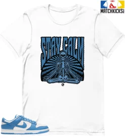 T-Shirt - Nike Dunk Low University Blue - Sneaker-Matching T-Shirt (Stay Calm)