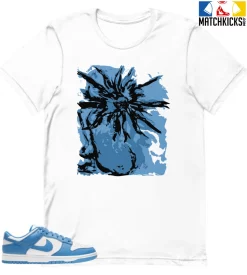 T-Shirt - Nike Dunk Low University Blue - Sneaker-Matching T-Shirt (SUN Flower Bloom)