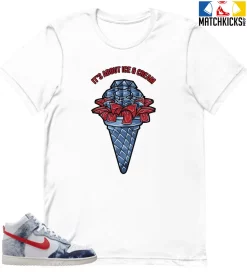 T-Shirt - Nike Dunk High Washed Denim Pack - Sneaker-Matching T-Shirt (Its About ICE And CREAM)