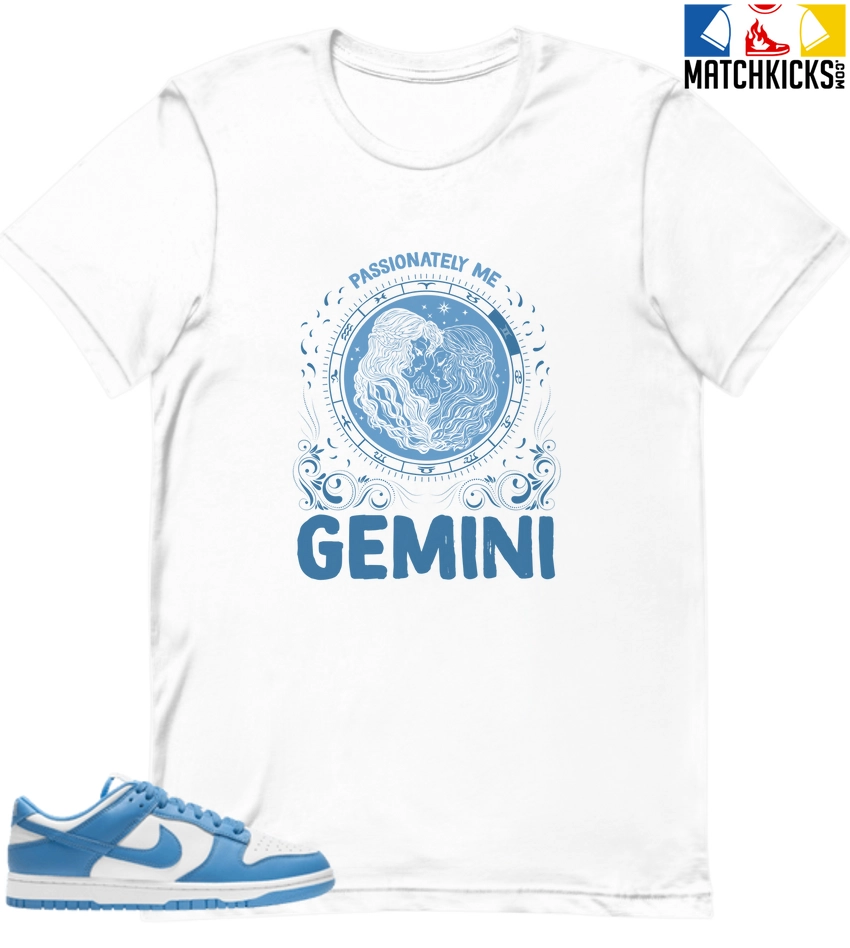 T-Shirt - Nike Dunk Low University Blue - Sneaker-Matching T-Shirt (Gemini Passionately Me) 3 T-Shirt - Nike Dunk Low University Blue - Sneaker-Matching T-Shirt (Gemini Passionately Me)