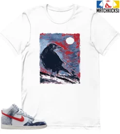 T-Shirt - Nike Dunk High Washed Denim Pack - Sneaker-Matching T-Shirt (Moonlight Crow)