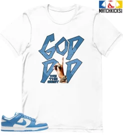 T-Shirt - Nike Dunk Low University Blue - Sneaker-Matching T-Shirt (God Did)
