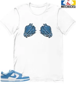 T-Shirt - Nike Dunk Low University Blue - Sneaker-Matching T-Shirt (Pumpkin Skeleton Hands)