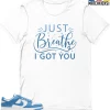 T-Shirt - Nike Dunk Low University Blue - Sneaker-Matching T-Shirt (Just Breathe)