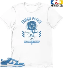 T-Shirt - Nike Dunk Low University Blue - Sneaker-Matching T-Shirt (Zombie Patrol)