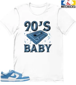 T-Shirt - Nike Dunk Low University Blue - Sneaker-Matching T-Shirt (90's Baby Cassette)