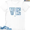 T-Shirt - Nike Dunk Low University Blue - Sneaker-Matching T-Shirt (Retro Love Right)