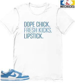T-Shirt - Nike Dunk Low University Blue - Sneaker-Matching T-Shirt (Dope Chick)