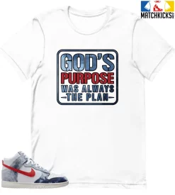 T-Shirt - Nike Dunk High Washed Denim Pack - Sneaker-Matching T-Shirt (God's Purpose)