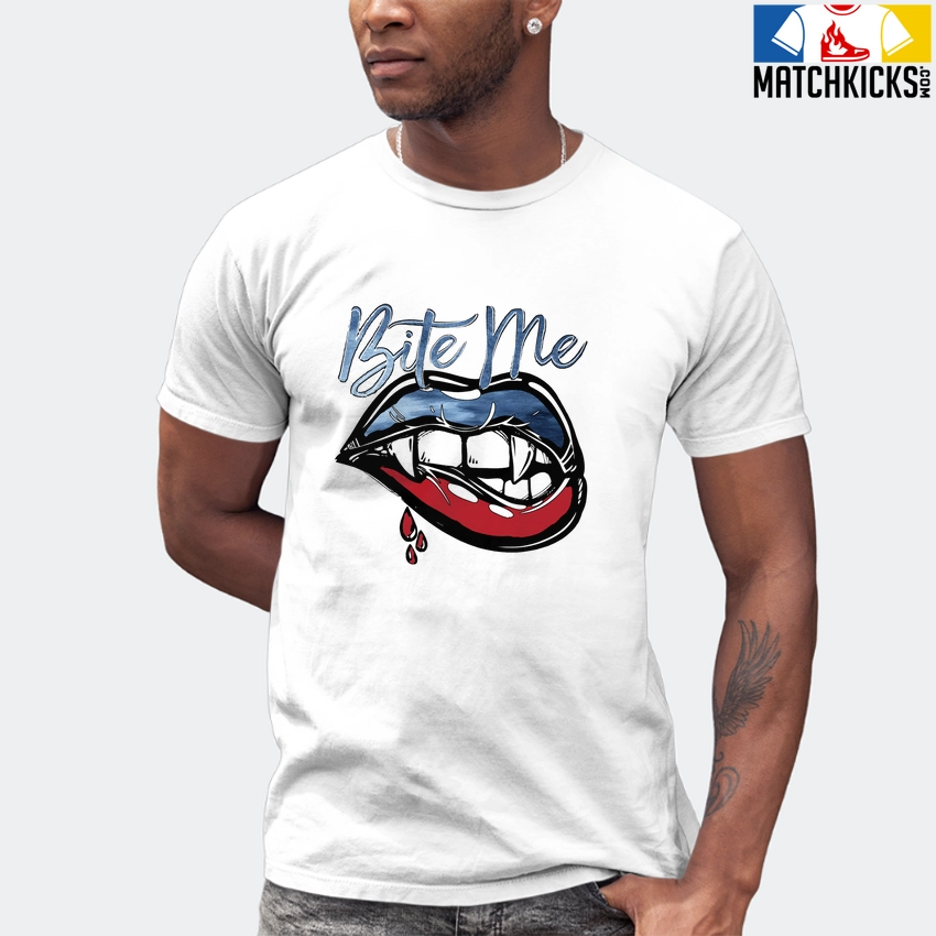 T-Shirt - Nike Dunk High Washed Denim Pack - Sneaker-Matching T-Shirt (Bite Me) 7 T-Shirt - Nike Dunk High Washed Denim Pack - Sneaker-Matching T-Shirt (Bite Me) - Image 5