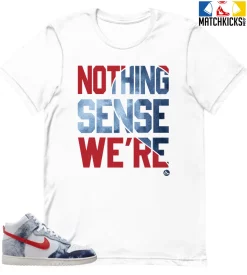 T-Shirt - Nike Dunk High Washed Denim Pack - Sneaker-Matching T-Shirt (Makes Sense Heart Left)