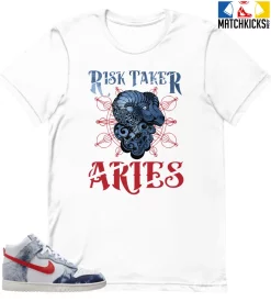 T-Shirt - Nike Dunk High Washed Denim Pack - Sneaker-Matching T-Shirt (RAM Risk Taker)